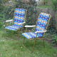 Lafuma space age folding garden chairs, 1964-74, set of two.