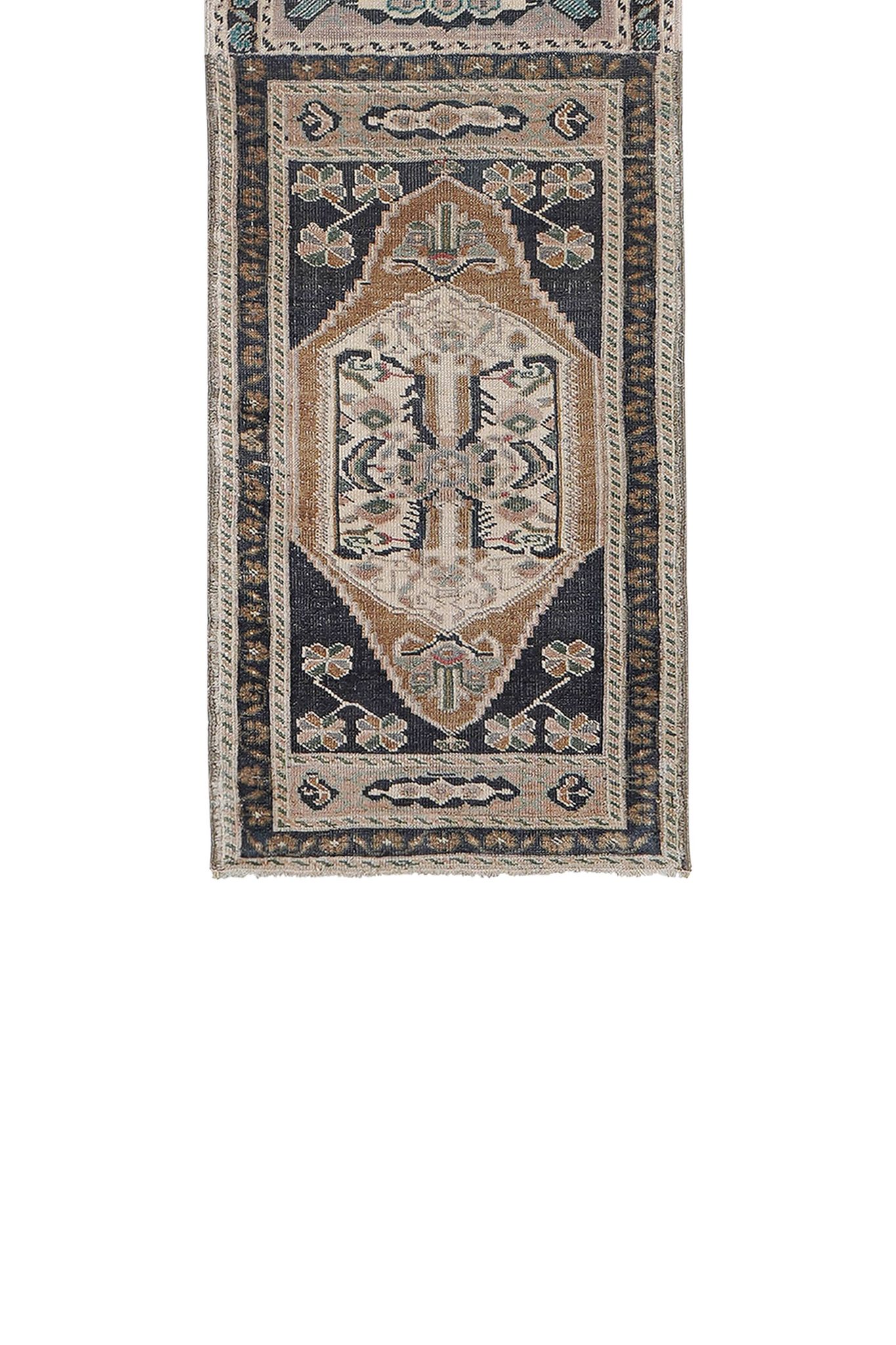 Tapis vintage turc de oushak tissé à la main 59x200 cm