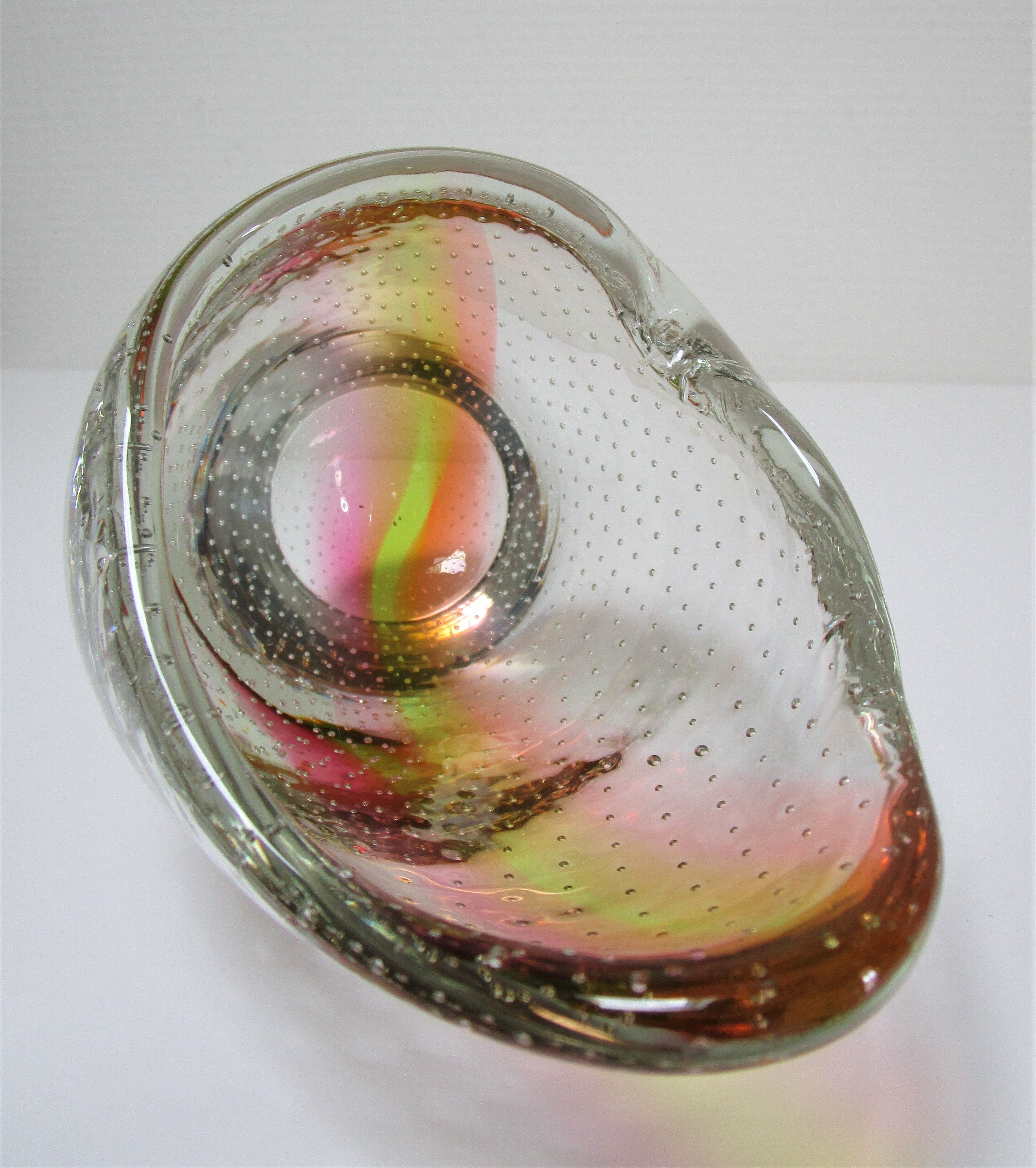 Murano bubble glass vase 70s