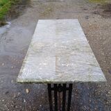 Art Deco Cast Iron and Marble Bistro Table