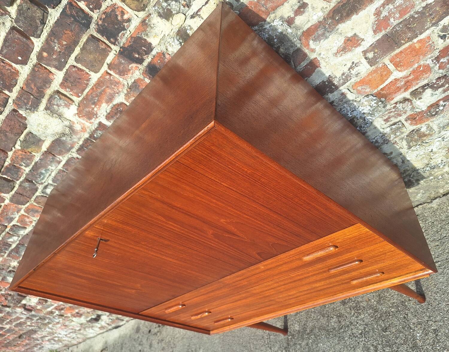Vintage teak secretary furniture, antique desk