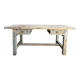 Établi console à tiroirs en hêtre patine bleue 1940