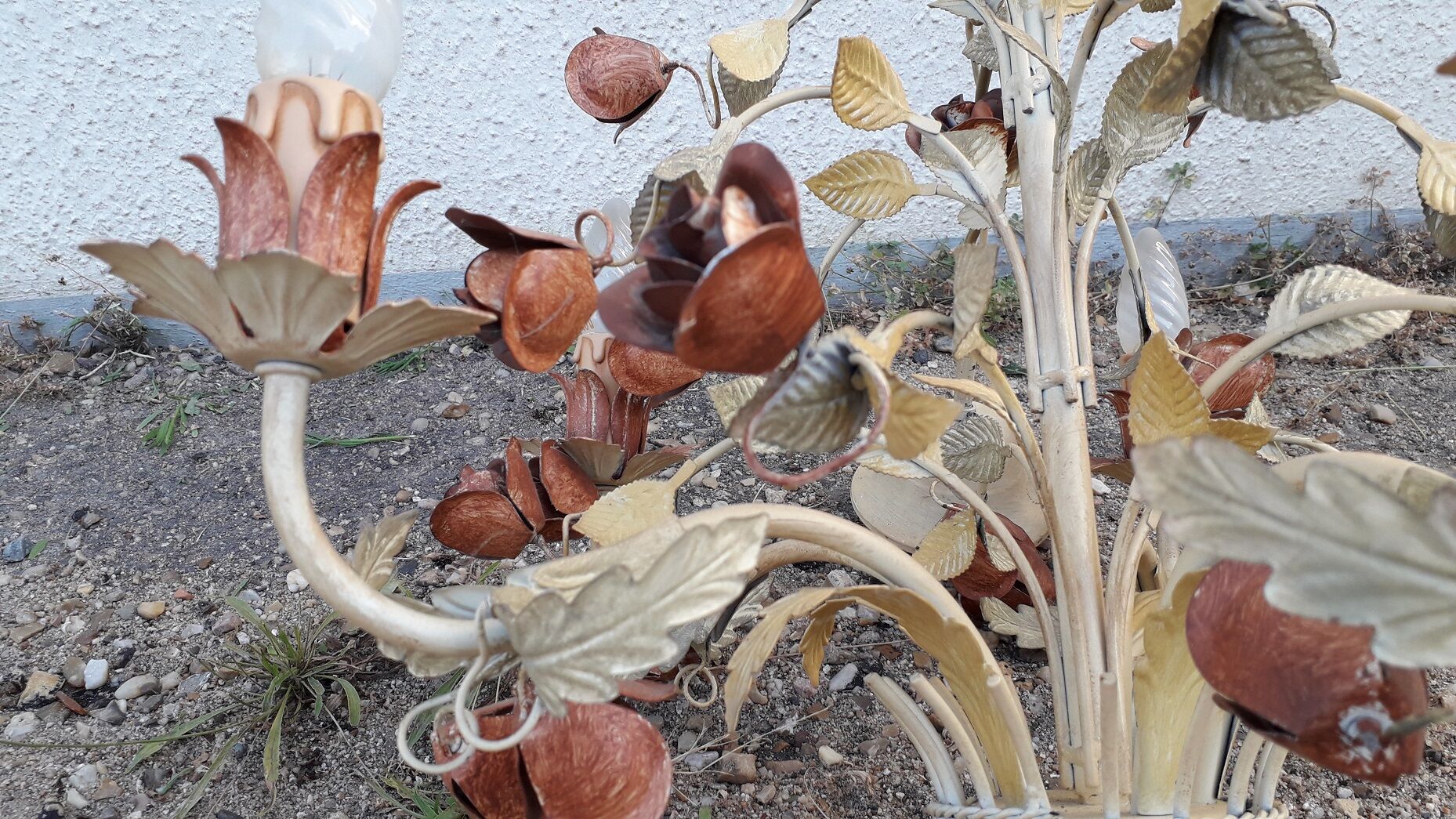 Painted metal chandelier