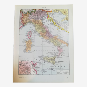 Ancienne carte de l'Italie de 1928