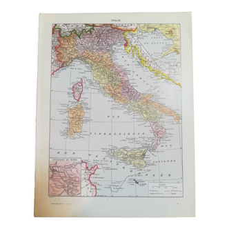 Old map of Italy from 1928