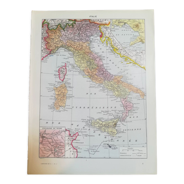 Ancienne carte de l'Italie de 1928
