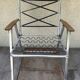 Ancient pliante alu chair - multicolor fabric 70s vintage camping garden