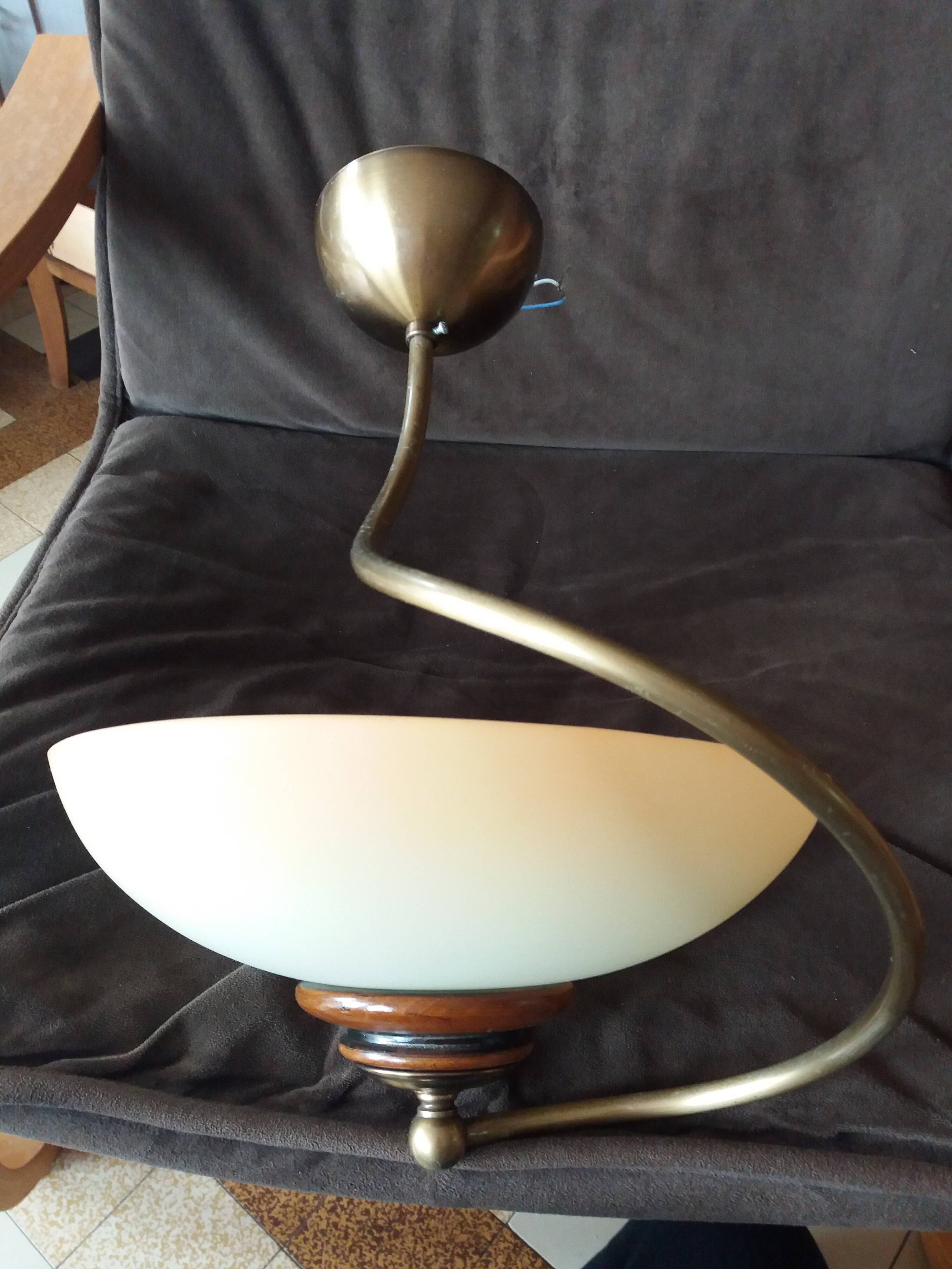 CVL ceiling light pendant glass, brass and wood