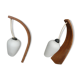 Pair of vintage Philips wood and opaline wall lamps