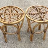 Pair of rattan stools