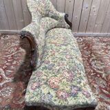 Méridienne époque Napoléon III en noyer sculpté