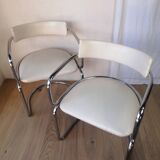 Pair of vintage canteliver armchairs from Zug, Victoria, Switzerland.