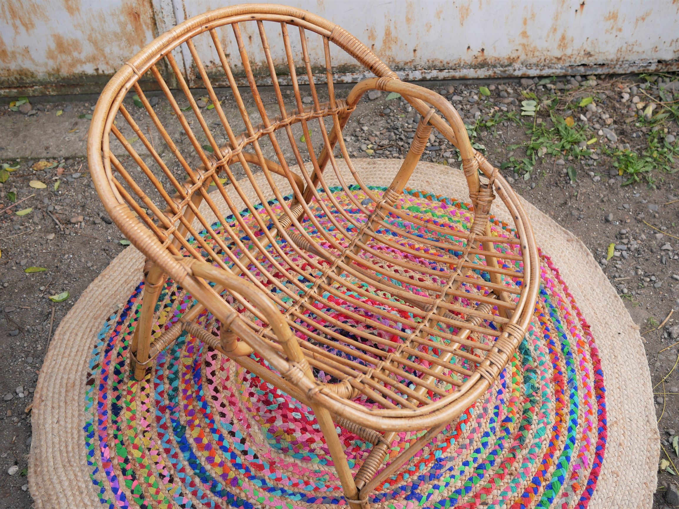 "Shell" vintage armchair rattan