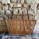 Modernist rattan magazine holder audoux minnet style