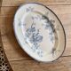 Old oval plate in iron earth model Groseilles de Sarreguemines