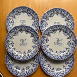 Gien - sublime suite d’assiette plates (x6)