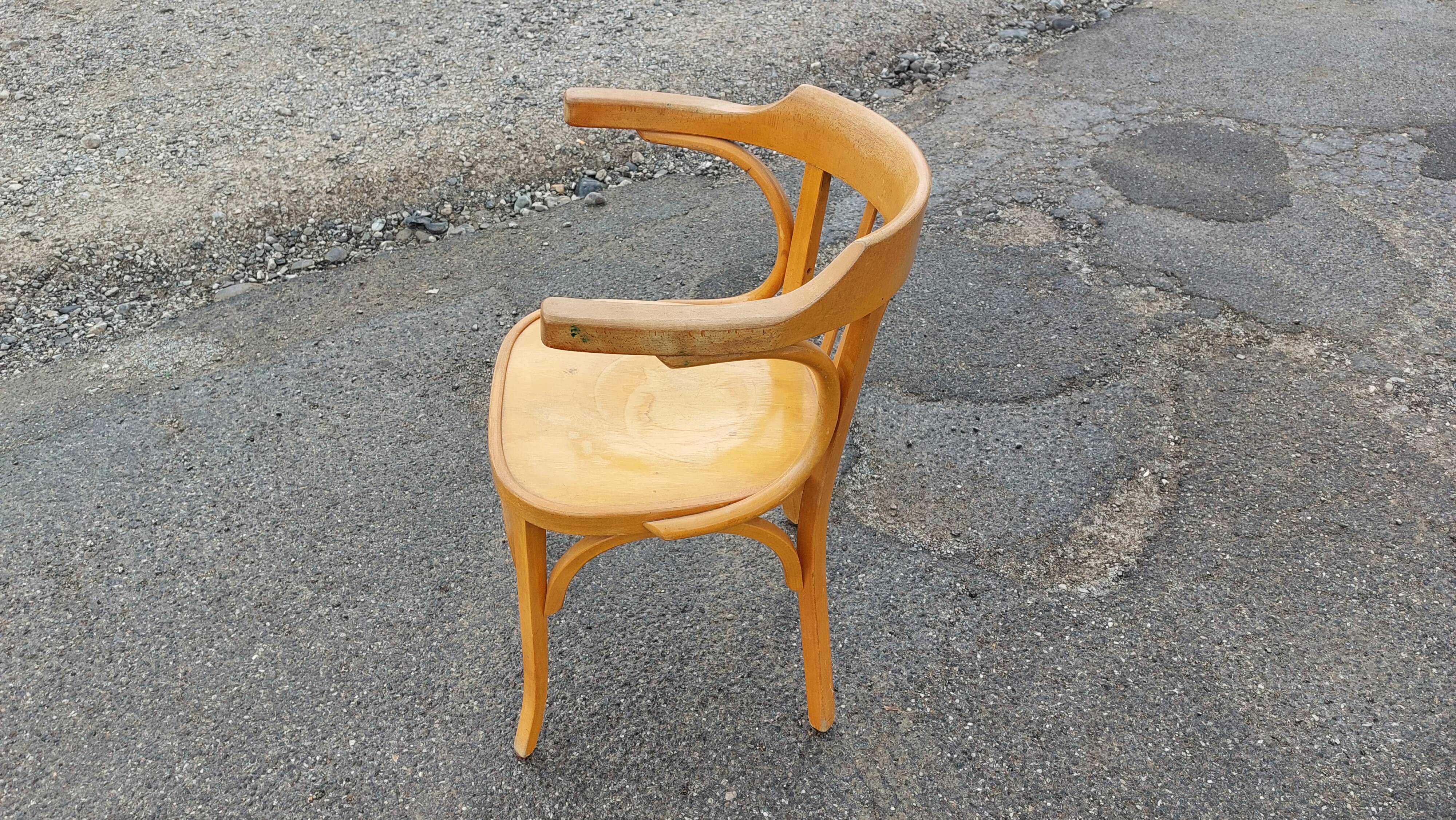Baumann armchair N°21 in blond beech - 60s
