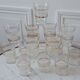 Set of 15 water glasses / granite cups with vintage border 50s
