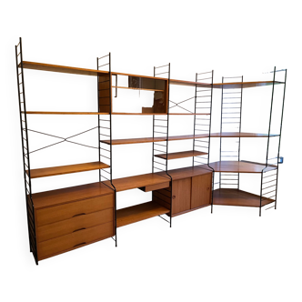 Mid-Century WHB Germany 60s Freestanding Modular Shelving Unit + RARE Corner Unit!