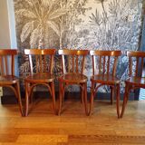 Set of 5 Gignez bistro chairs