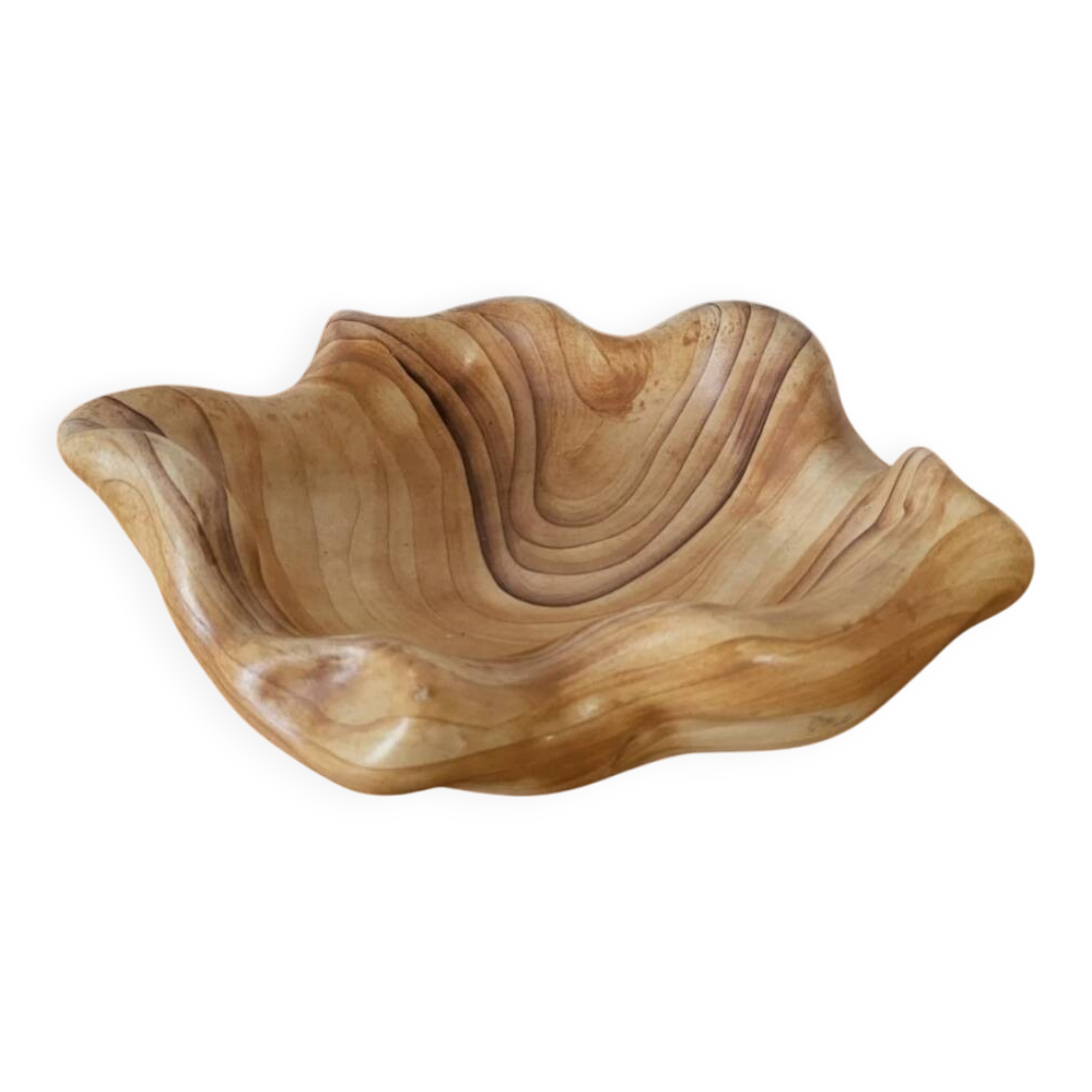 Ceramic pocket tray imitation wood Vallauris