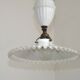French Counter Balance Ceiling Light White Porcelain & Opaline Glass Shade