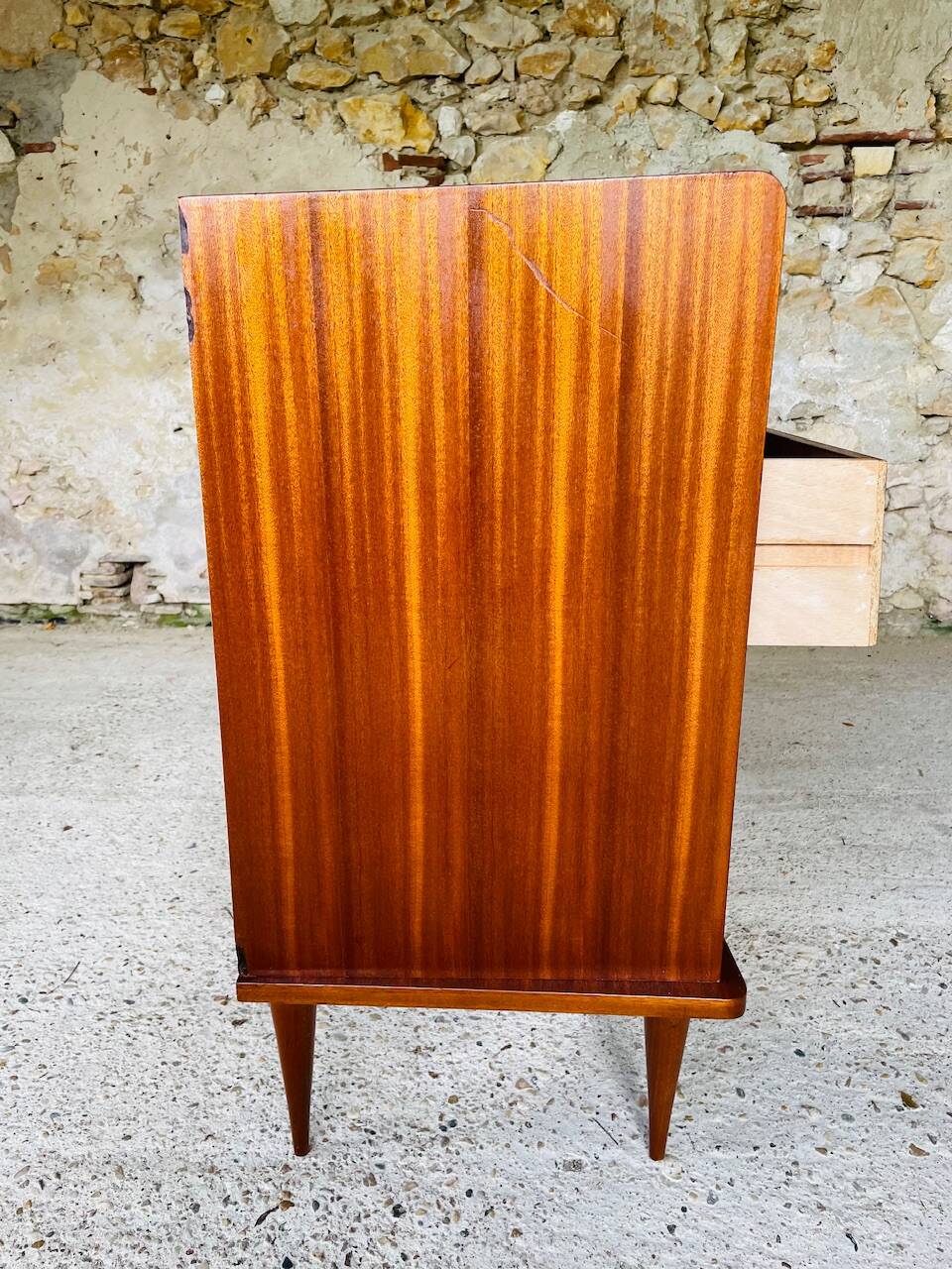 Large vintage chest of drawers with 4 drawers, Scandinavian style, circa 60's