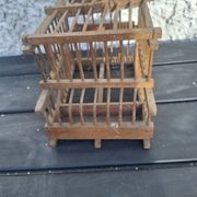 Old wooden bird transport cage