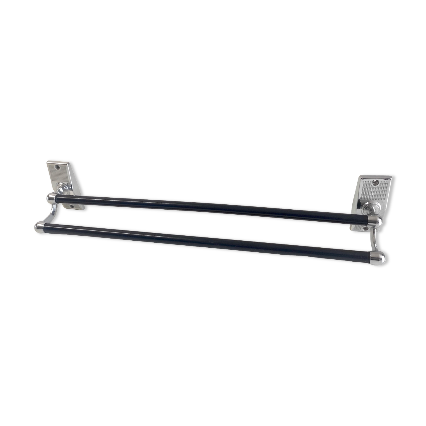 Wall-mounted chrome metal towel rack – 60s/70s