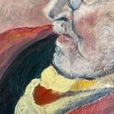Old painting oil on canvas portrait of a man signed Y. Mercier Contart