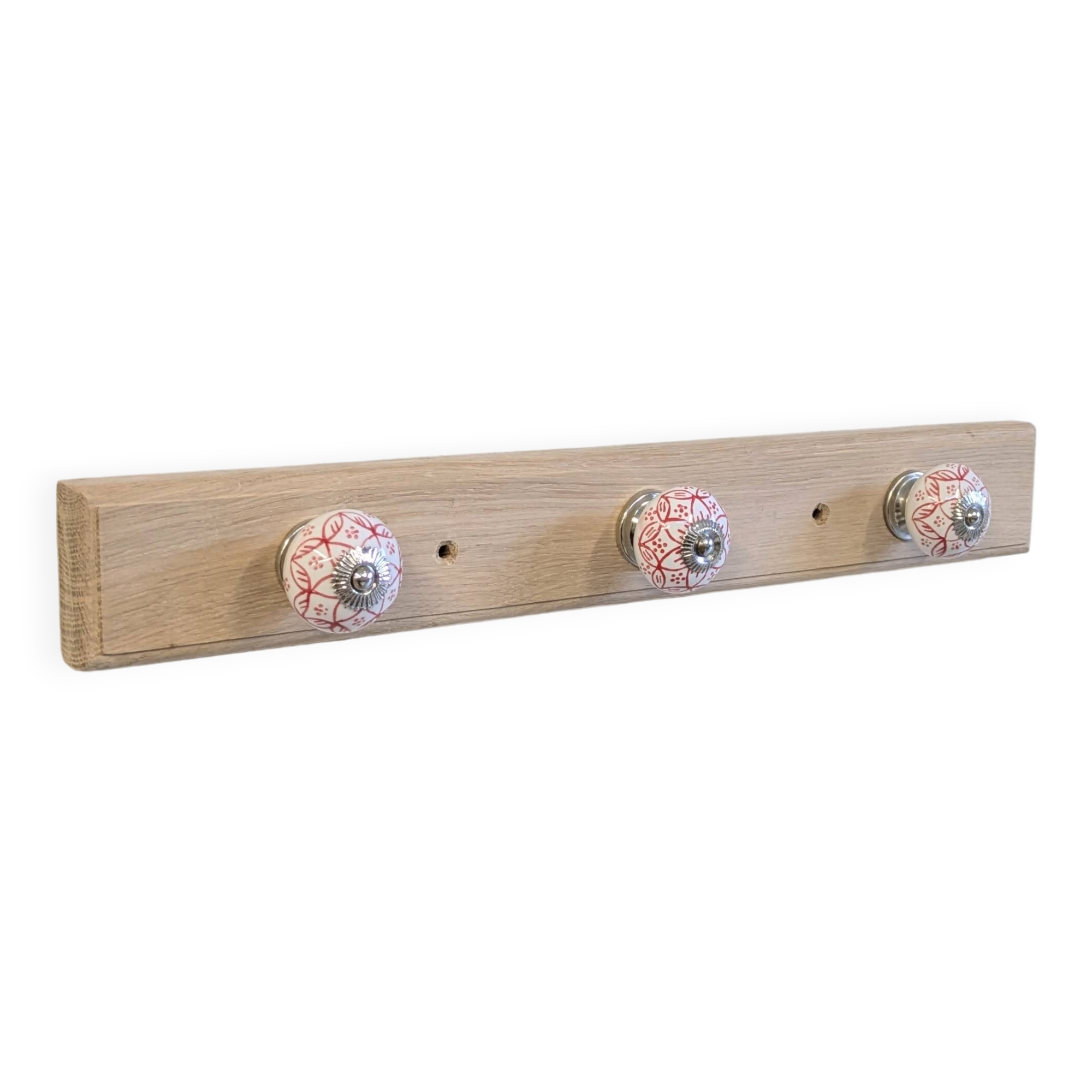 Vintage coat rack / hooks solid oak cottage style