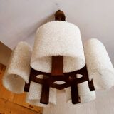 Scandinavian pendant light in teak and perspex