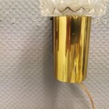 Two smaller wall lamps, made of crystal, rosewood hanging with brass colored details