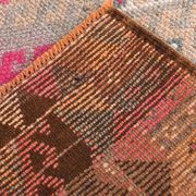 3x12 Pink & Brown Suğer Soft Modern Vintage Runner Rug, 92x376Cm