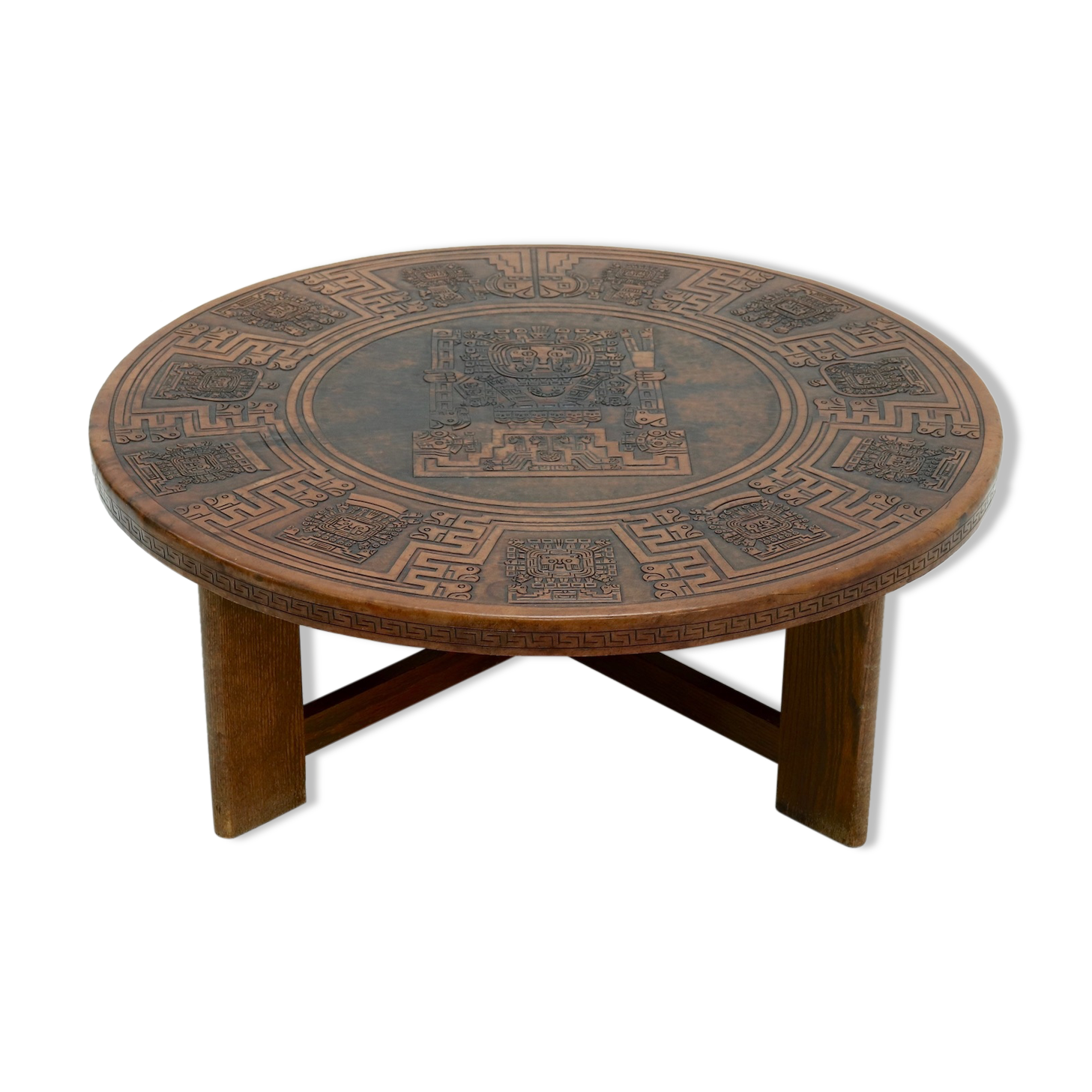 Round Coffee Table by Angel Pazmino for Muebles de Estilo 1960s