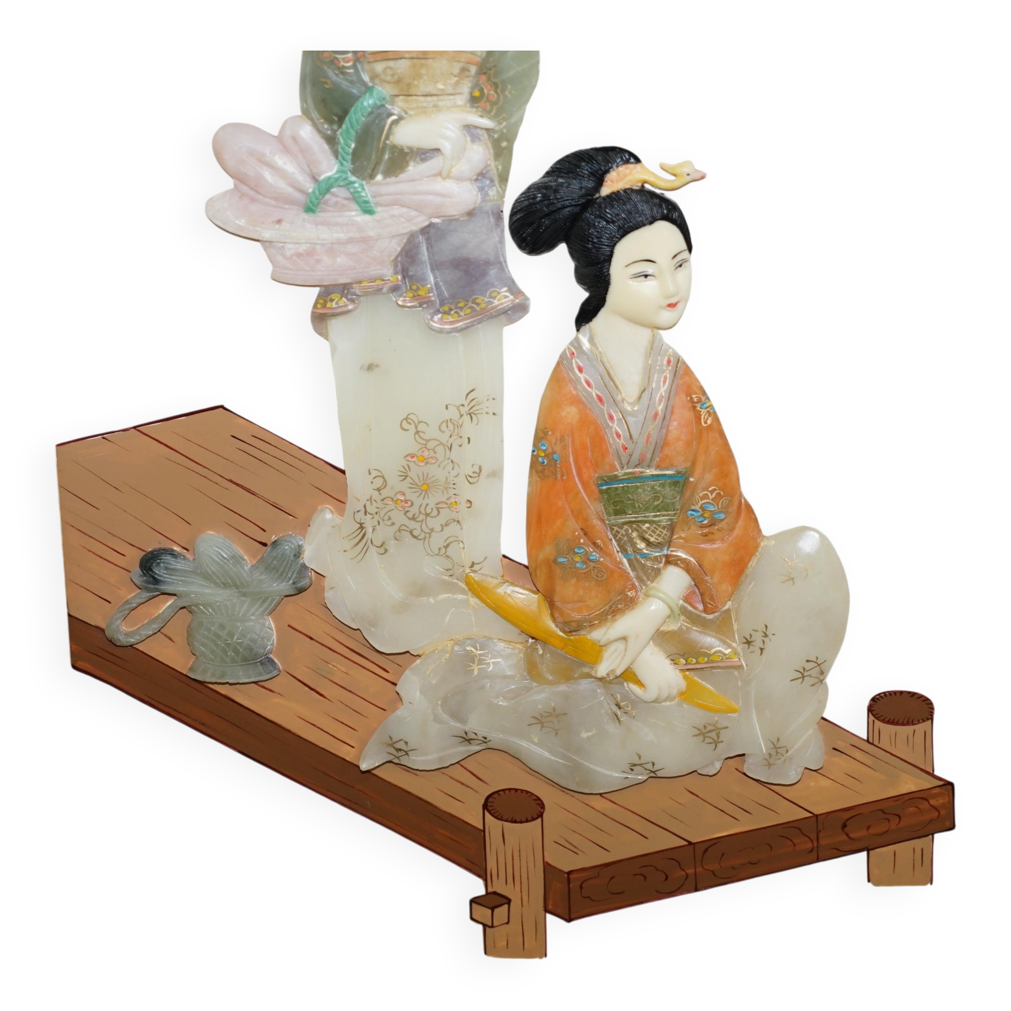 Vintage folding screen in hard stone