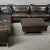 Gigantic modular leather sofa design for 12 people.
