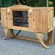 Vintage wooden display cabinet art deco 1940s