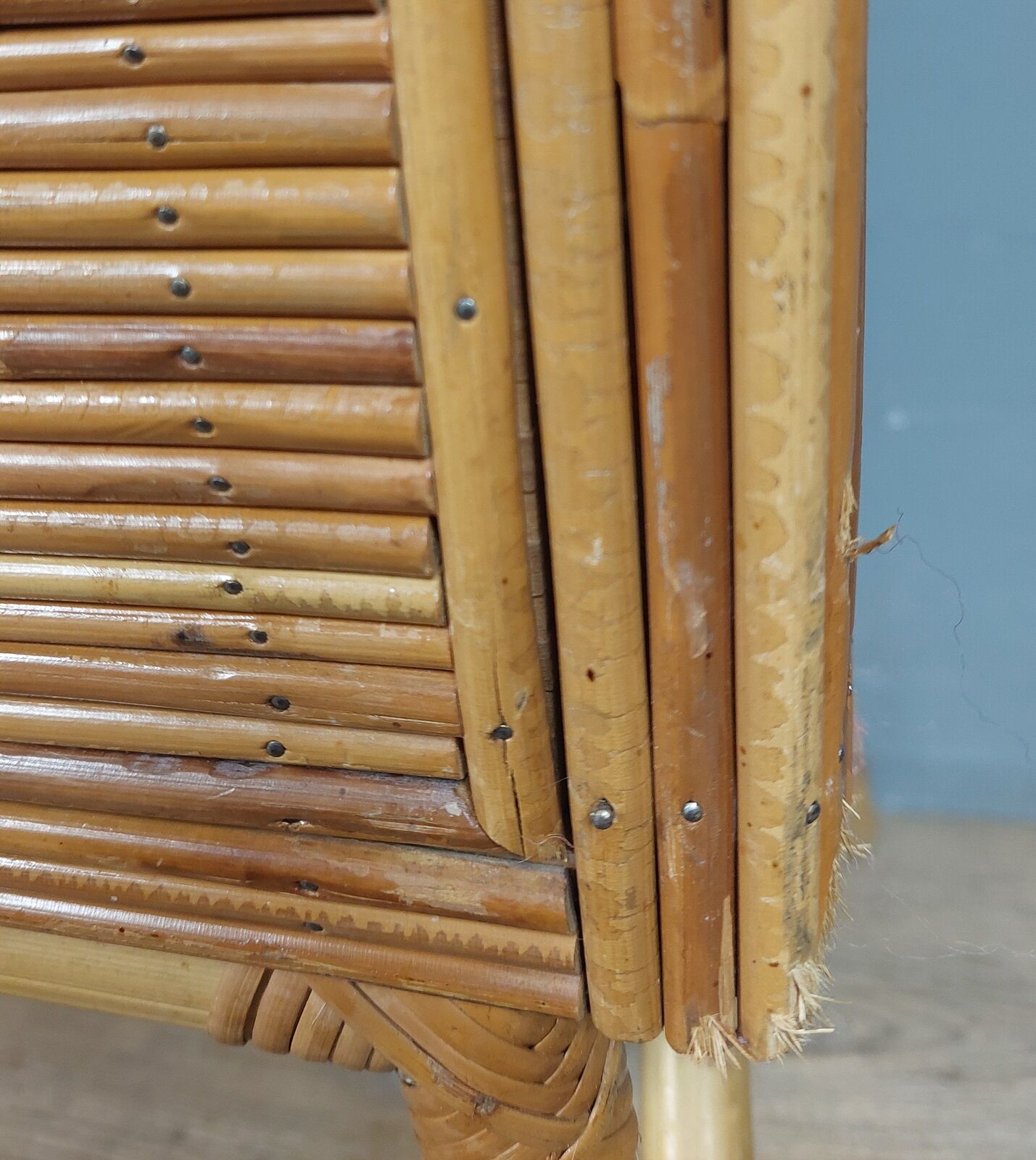 Commode vintage en bambou et rotin