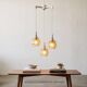 Vintage glass cascade chandelier with chrome.