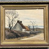 Guillermin M.: oil on panel rural landscape