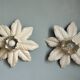 Pair of vintage white metal wall lamps/ceiling lamps