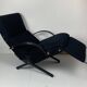 Fauteuil lounge italien vintage bleu marine foncé par Osvaldo Borsani pour Tecno, 1950