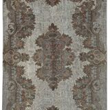Overdyed Wool Vintage Handmade Carved Rug 172 cm x 273 cm