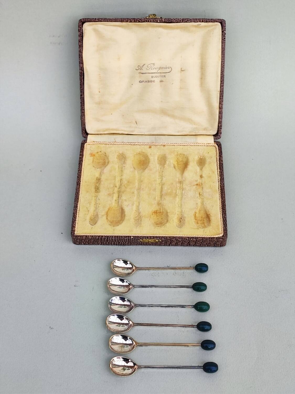 6 Silverplated mocca spoons