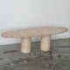 Oval travertine coffee table