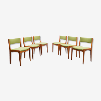 Set of six chairs, teak, Scandinavian design, renovated