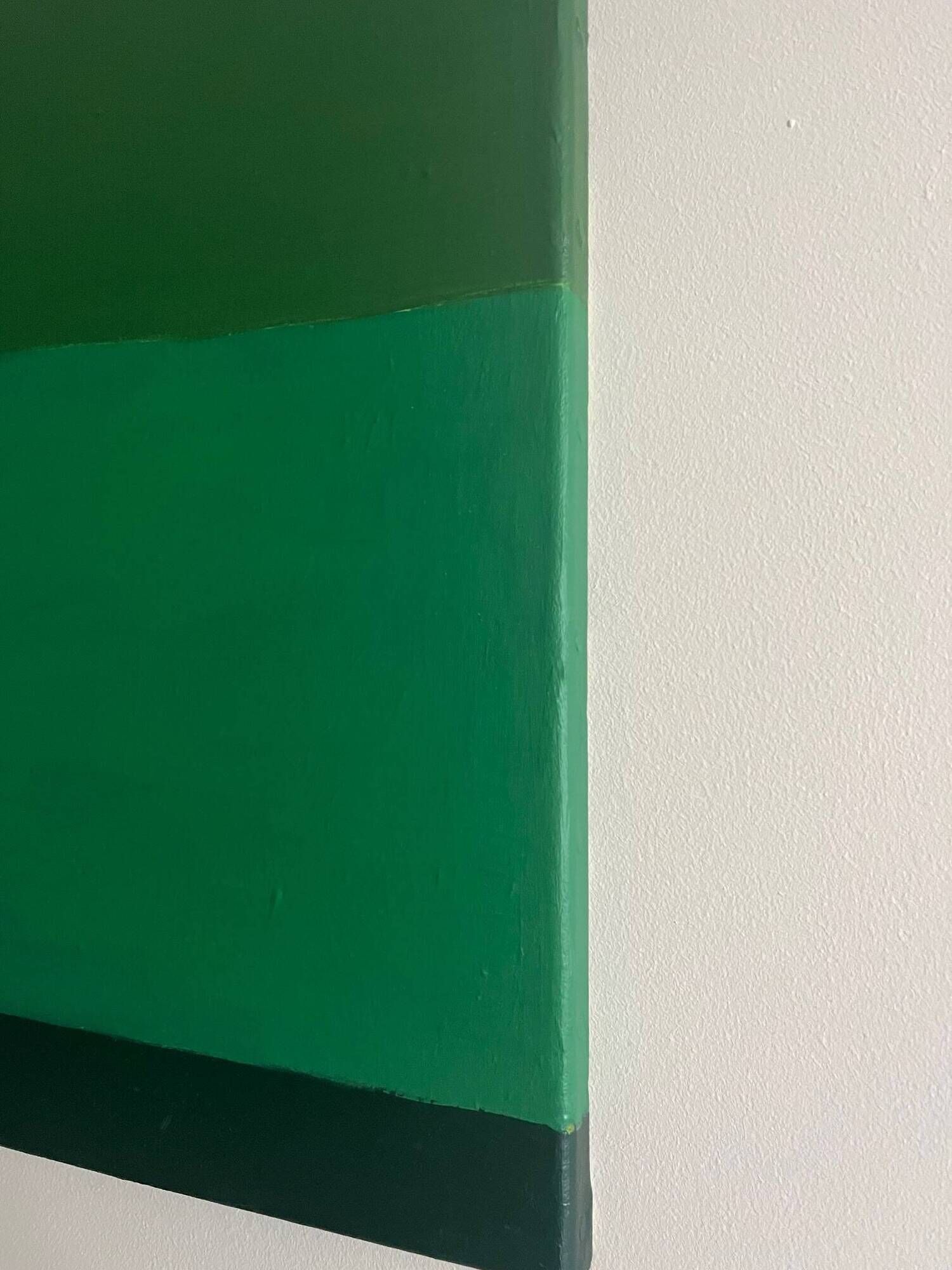 Peinture sur châssis "timeless green" pièce unique signée Bodasca