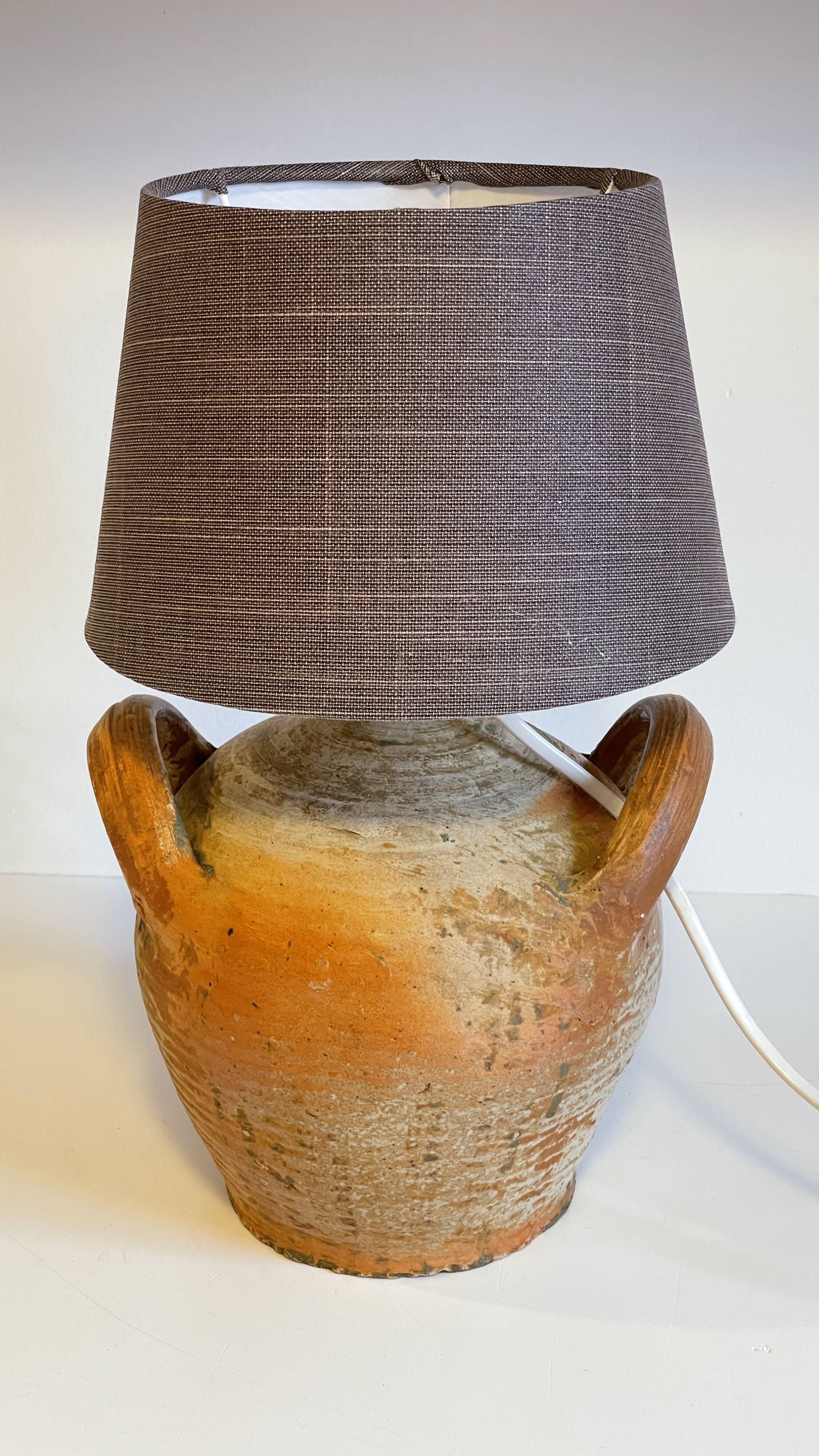 Vintage handmade pottery lamp