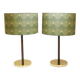 Pair of table lamps or accent lamps in brass and leather by J.T. Kalmar, Mid-Century, Austria, 1960s.
